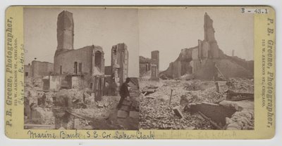 Views of the Marine Bank after the Chicago Fire of 1871 by P.B. Greene